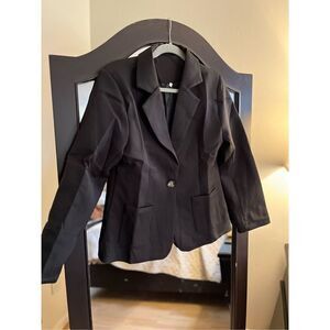 NEW Black One Button Long Sleeve Blazer S